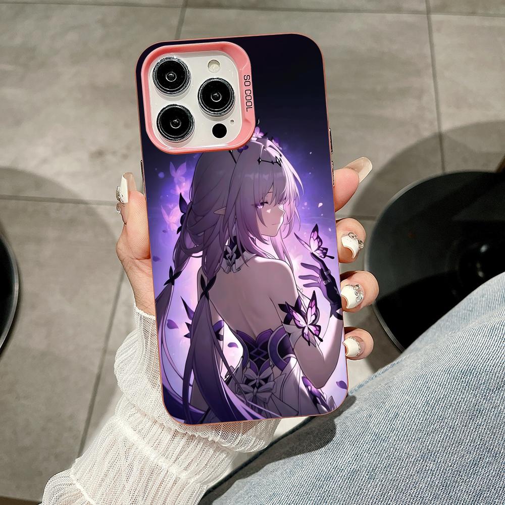 HSR Castorice Pink Translucent Mobile Phone Case for iPhone 17 16 15 14 13 12 11 X XR XS Air Pro Max Plus Colorful Cover