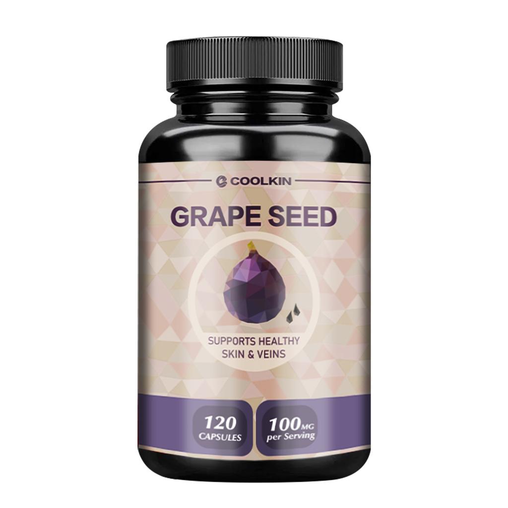 Coolkin Premium Grape Seed Extract Capsules, 95% Polyphenols, 100mg, Easily Absorbed, Gluten-Free, Suitable for Both Men and Women.