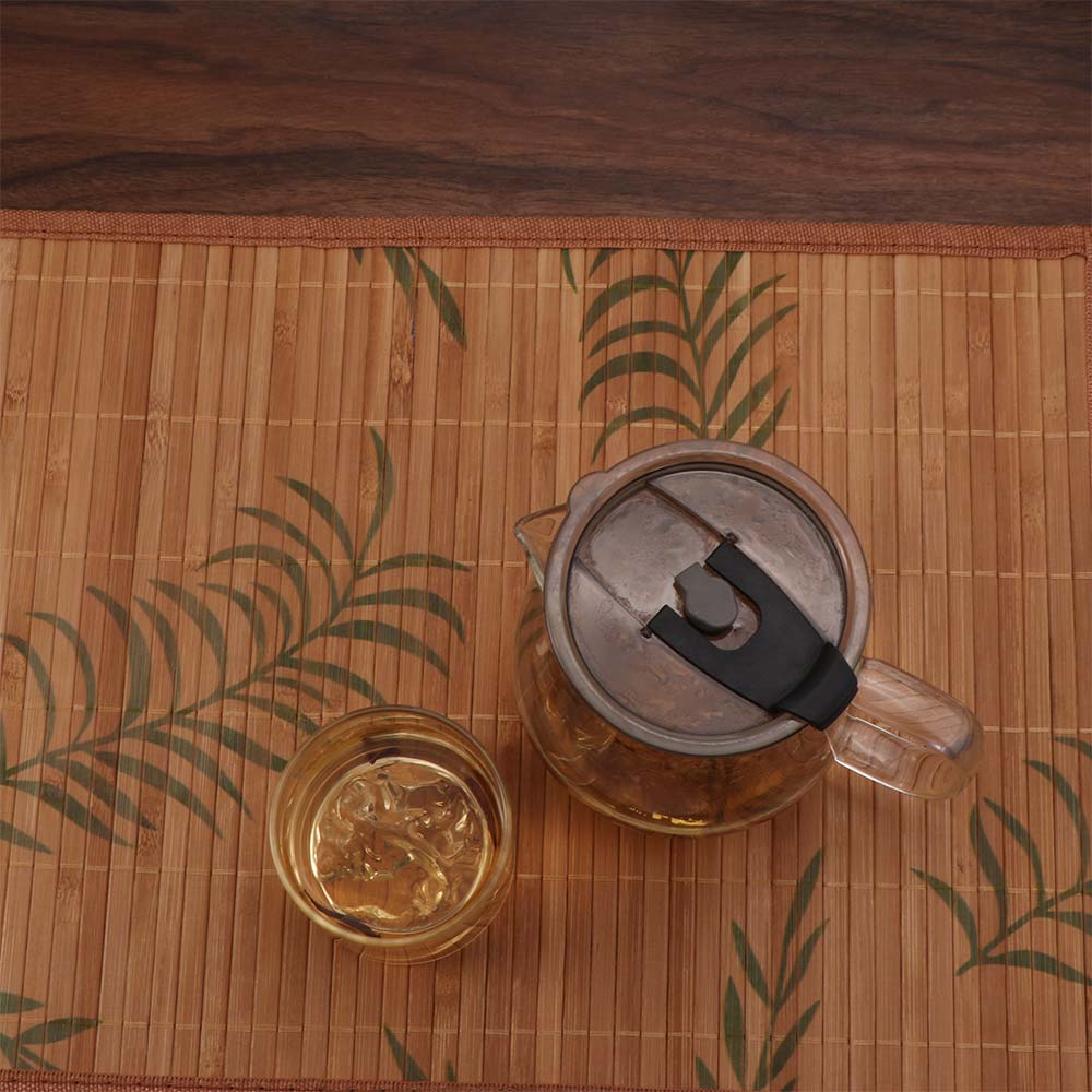 Foldable Bamboo Placemat Vintage Heat Insulation Pad Chinese Style Teacup Mat Table Decoration