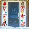 Festive Christmas Door Hanger Decorations with Santa Claus and Penguin Design - Vertical Hanging Paper Banner for Indoor and