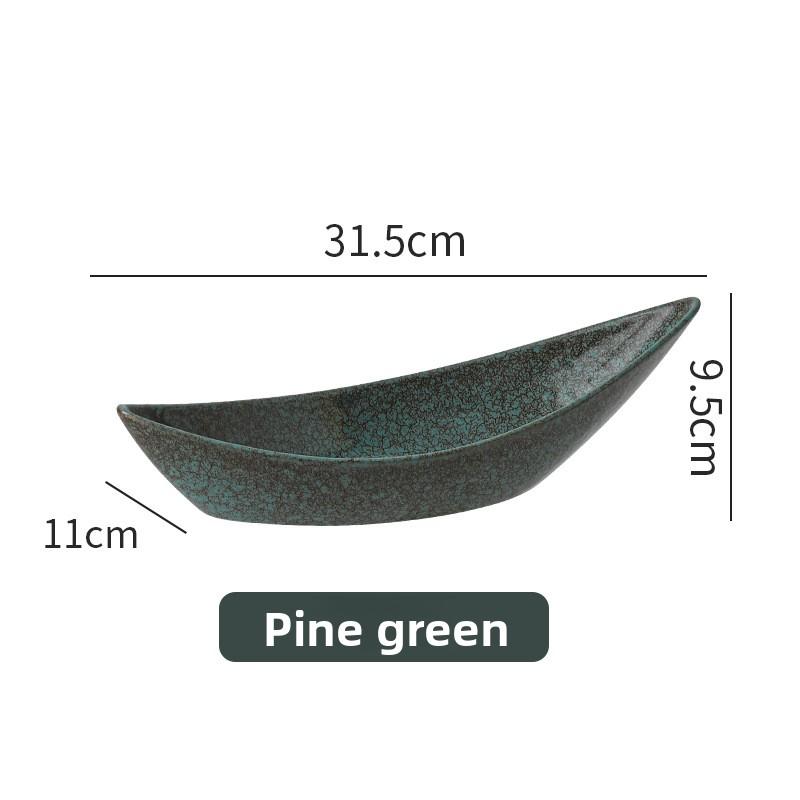 

Creative Ceramic Boat Plate Sushi Sashimi Grill Dish Fruit Salad Dessert Appetizer Serving Tray