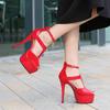 Sexy Super High Heel Sandals Big Size For Dancer Crossdresser Nightclub Pole Dance Elegant European Women Shoes  WZ-B14-80