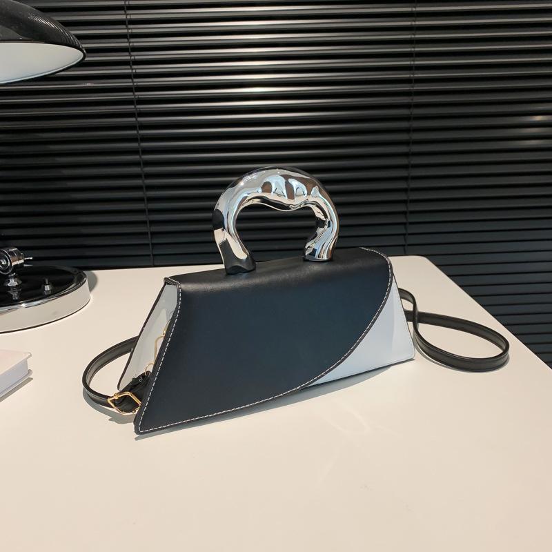 Spring Casual Simple Messenger Personality Fashion Texture Color Matching New Contrasting Color Portable Small Square Bag Women