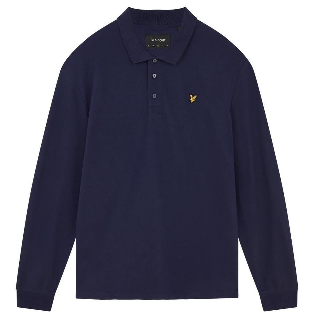 Lyle & Scott Mens Chest Logo Branded Long-Sleeved Polo Shirt