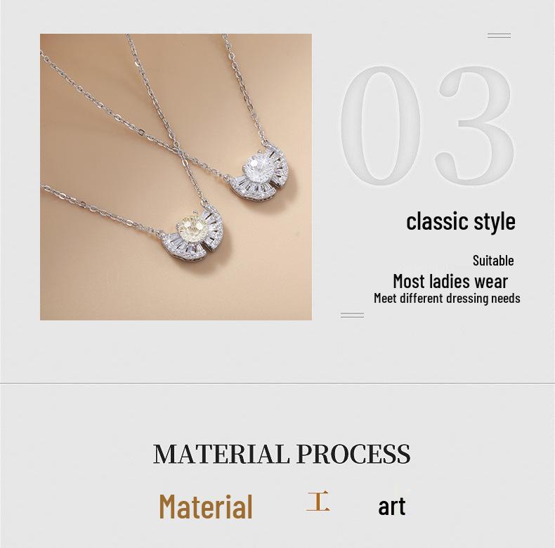 Korean Style Light Luxury Zircon Clavicle Necklace for Women