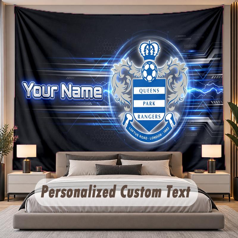 Custom Name Text Tapestry Queens Park Rangers Personalized Polyester Wall Tapestry For Bedroom And Room