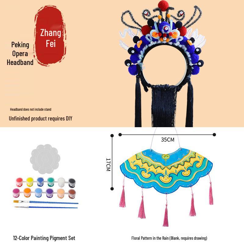 DIY Peking Opera Headband & Hair Accessories Kit for Dragon Boat Festival Team-Building Activity