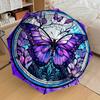 Stained Butterfly Design Automatic Opening Folding Umbrella with 8-Bone Iron Frame, Suitable for Fans, Travel, Daily Use, and Gift Giving112