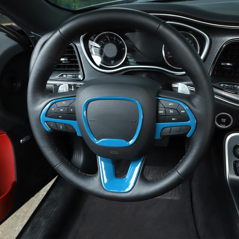 Decoration Steering Abs Cover Wheel Ornament Sticker Fit For Dodge Challengerdodge Charger Dodge Durango 2015 Up Car Interior Accessories