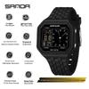 SANDA Unisex Fashion Square Multifunctional Wristwatch – Waterproof, Alarm, Electronic Timer.