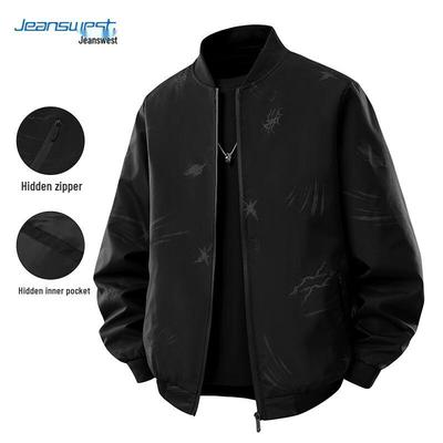 JEANSWEST Men's Casual Baseball Collar Jacket