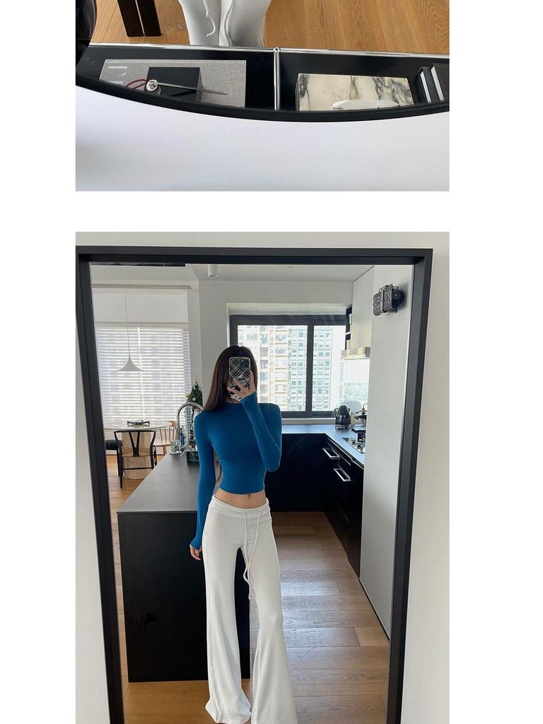 Women's Spicy Girl High Neck Long Sleeve Body-Hugging T-Shirt for Autumn/Winter