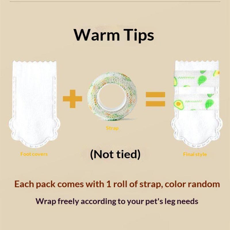 20 Pcs Pet Disposable Foot Covers Non Woven Dog Leg Covers Waterproof Non Slip Outdoor Leave In Pet Shoes