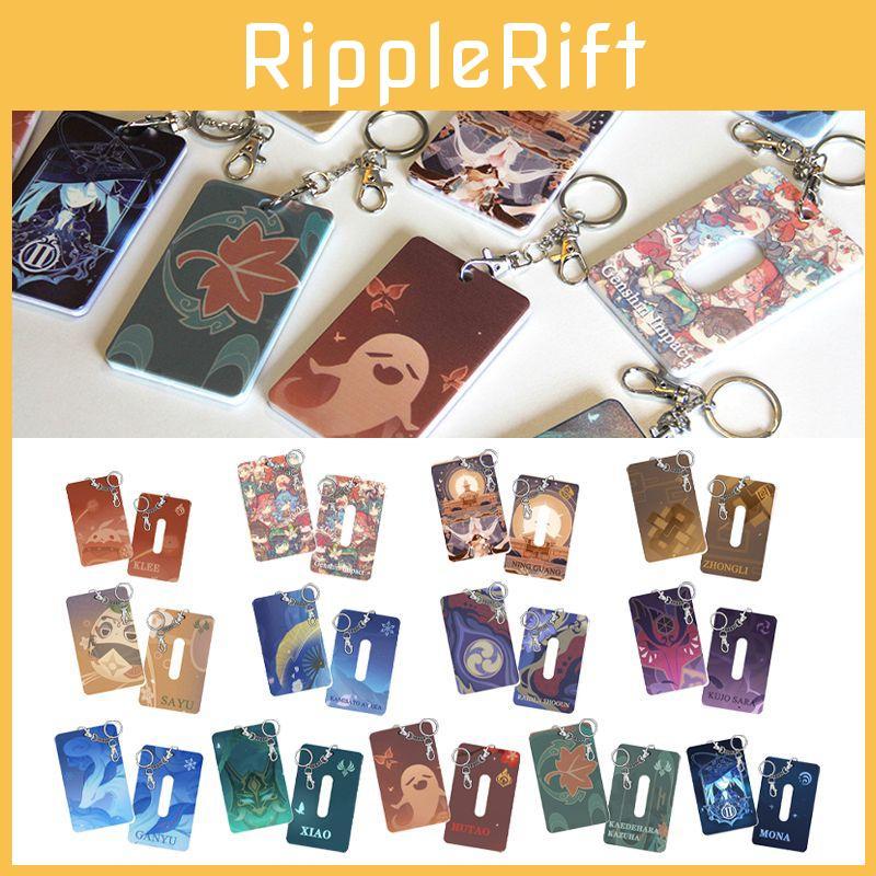 Genshin Impact Card Holder Keychain Pendant With Vibrant Klee Mona Hutao Xiao Ganyu Sayu Ning Design
