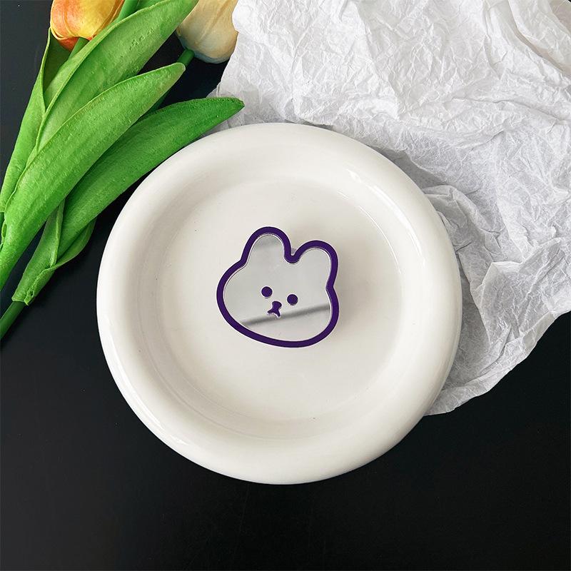 Korean Ins Cute Rabbit Cartoon Holder Phone Airbag Bracket Portable for Iphone 17 Grip Tok Portable Makeup Mirror Creative Stand
