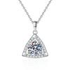 Geometric Moissanite Pendant Necklace 1ct D Color Chain Women