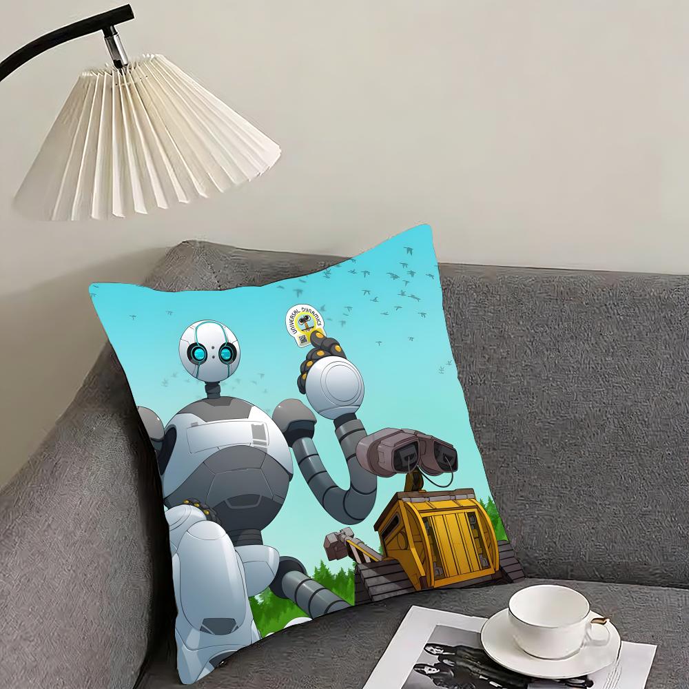 The W-Wild Robott Cartoon Cushion Cover Pillowcase Ultra Soft Skin Friendly Fabric Cloud Like Comfort & Concealed Zipper