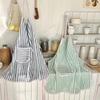 Adjustable Stripe Apron with Pocket Kitchen Cafe Baking Apron Durable Korean Style Apron  Man Woman