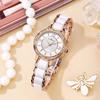 LITTLE WOOD New Arrival Elegant Women's Watch with Diamond Accents Ceramic Strap Waterproof Versatile Women's Quartz Watch