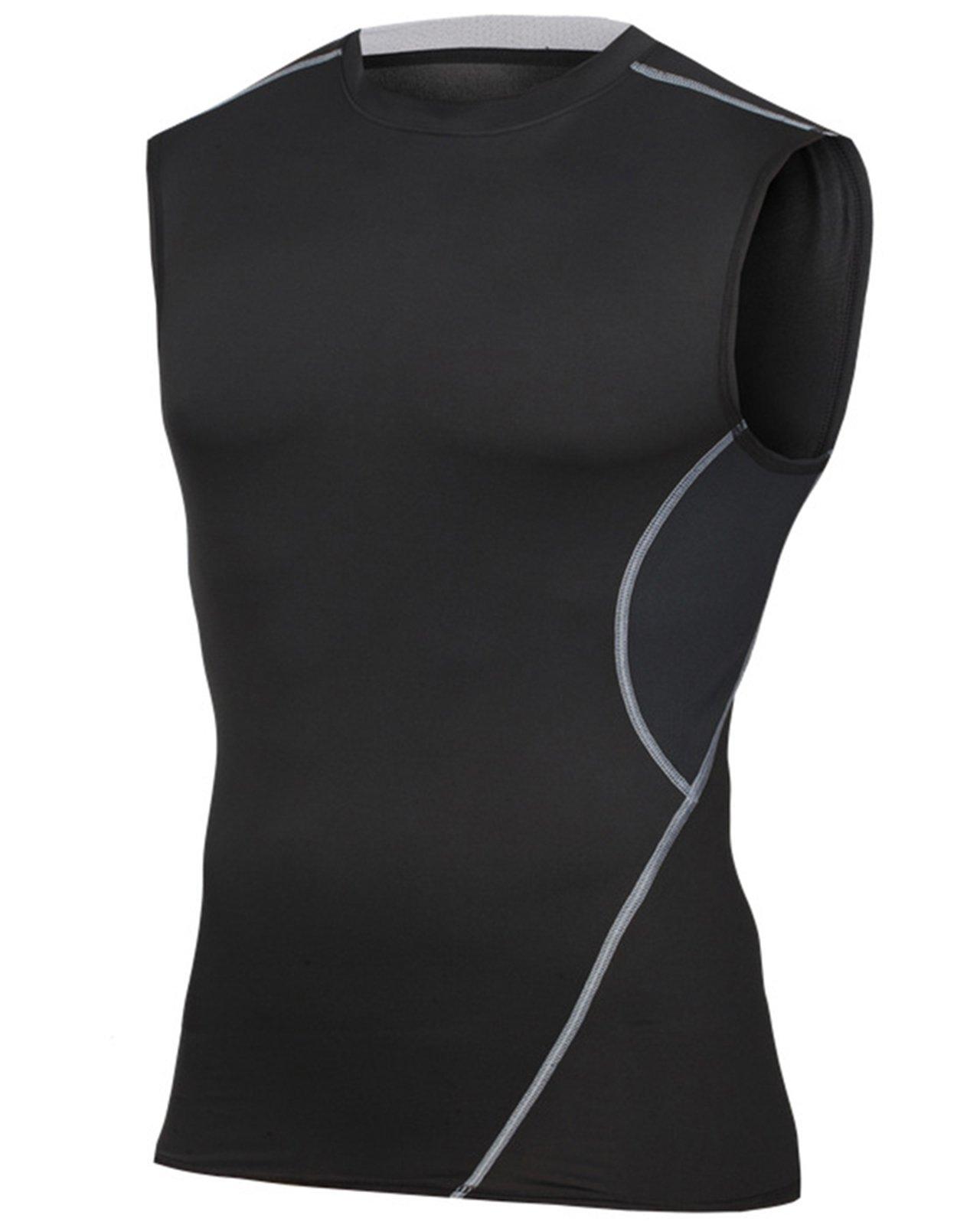 

Compression Wear Sports Round M [Sportia] Shirt, Neck, Sleeveless, Men s, Black, чорний