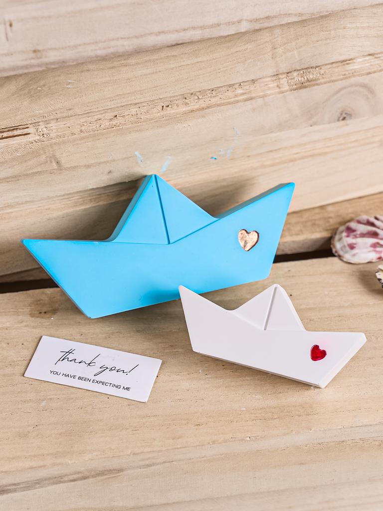 3D Commemorative Paper Boat Silicone Mold DIY Handmade Soap Scented Candle Mould Gypsum Resin Ornament Molds Home Decor Crafts