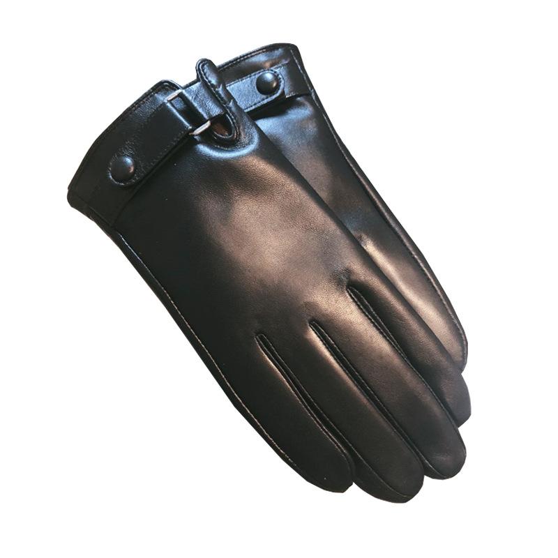 Sheepskin Warm Gloves for Men In Autumn and Winter Plus Velvet Thickened Cold-proof Driving Outdoor Riding Motorcycle Touch Screen Gloves