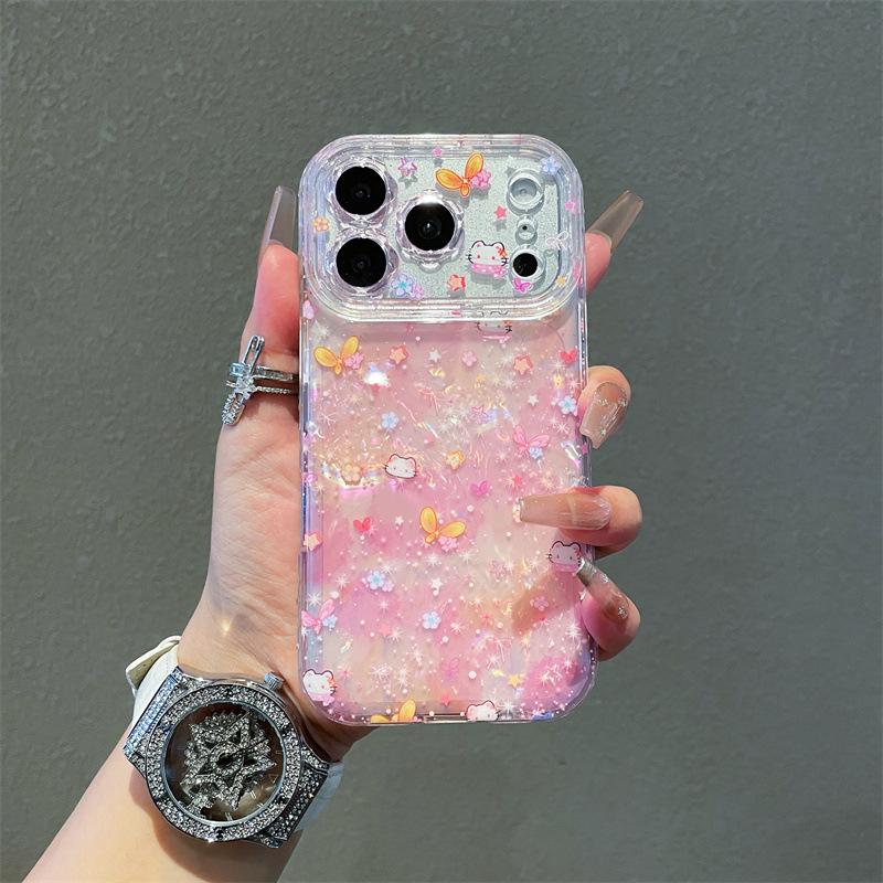 

Compatible with Apple 17 Pro Max, 13/14, 15/16 Pro iPhones - Flower, Fireworks, Star, Butterfly, Cat Design Case 17 Pro