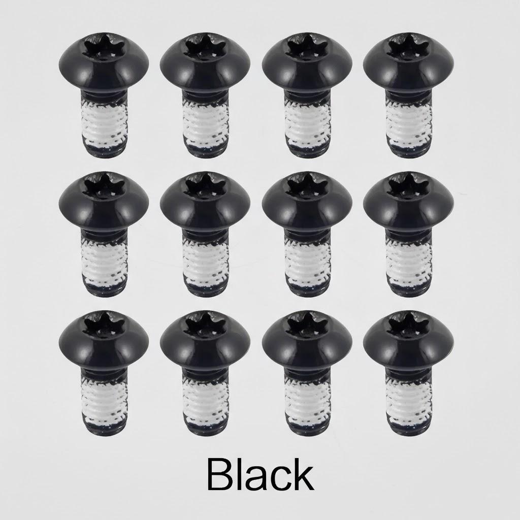 

12 шт. Torx T25 M5x10 мм Нержавеющая сталь Болты ротора дискового тормоза Высокопрочные Велосипед Велоспорт Запчасти для улучшения чёрный