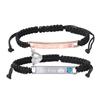 Personalized Custom Engraved Love Stainless Steel Magnetic Clasp Woven Cord Couple Matching Bracelet Set for Him Her