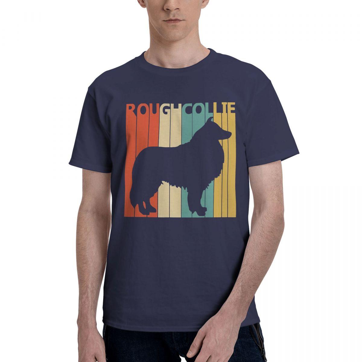 

Vintage Rough Collie Dog 100 Cotton Casual Breathable Confortable Summer Funny Ugus TShirts Men TShirt 4XL