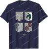 Attack On Titan Four Shields Trainee Military Corps Garrison Fashion Casual Funny Tshirt S6xl Summer