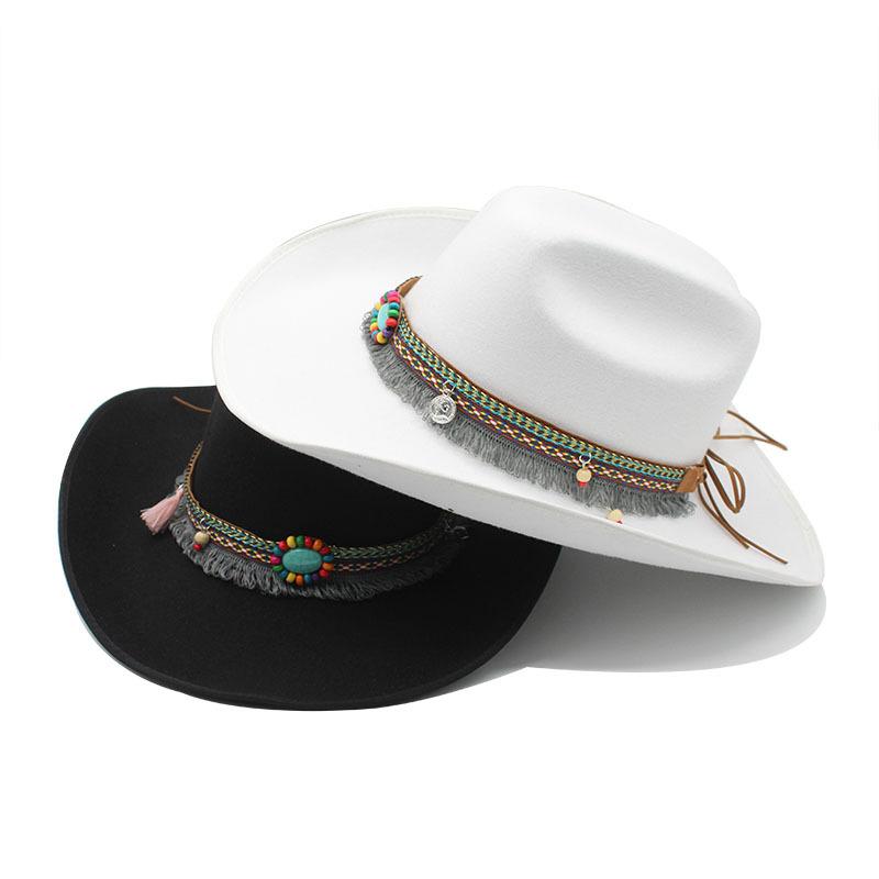 Jazz Hat Season British Ethnic Top Hat Ladies Shade Felt Hat