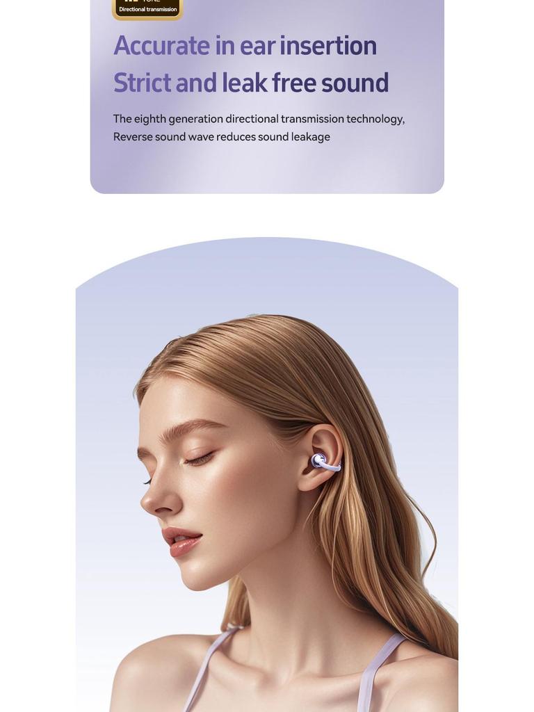 M108 Wireless Bluetooth Ear Clip Earbuds with Noise Cancelling and Extended Battery Life