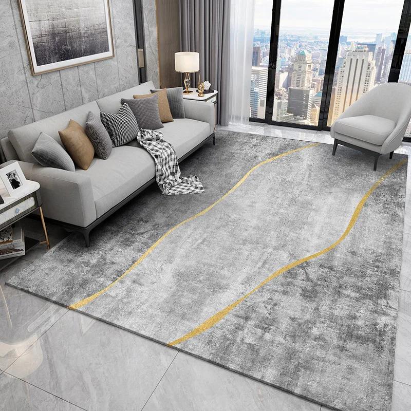 Modern Simple Living Room Decoration Carpet Large Area Soft Lounge Rug Gray Nordic Rugs for Bedroom Washable Anti-slip Floor Mat