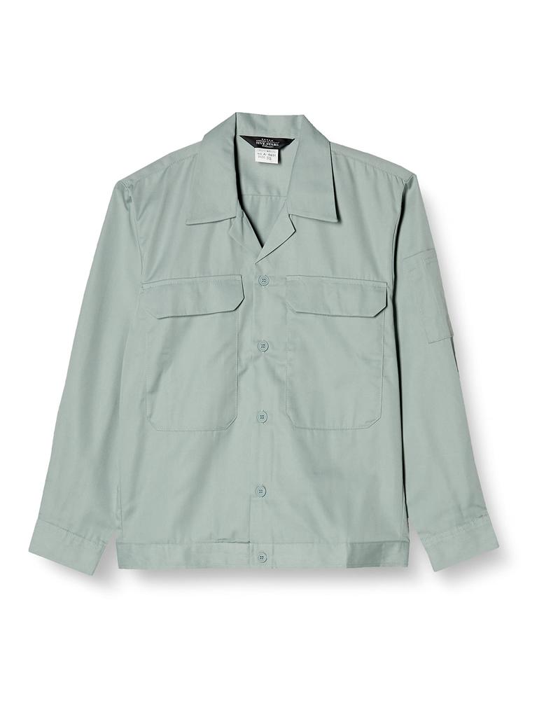 COCOS Nobuoka A-6651 Open-Collar Long-Sleeve Blouson, Green, Size M