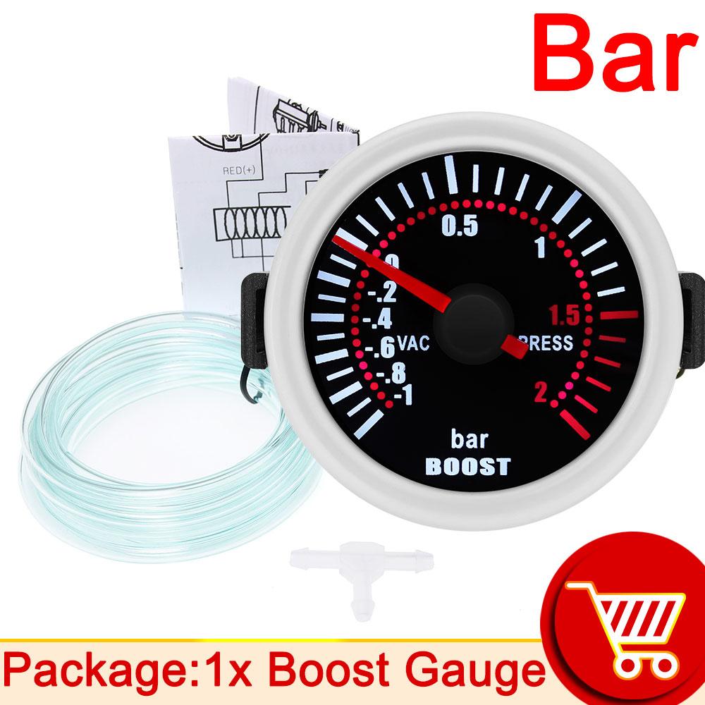 AD 52mm Turbo Boost Gauge -1-2 Bar Car Smoke Len Pointer Kit 1-30 PSI Water Temp Oil Pressure Gauge Tachometer Universal