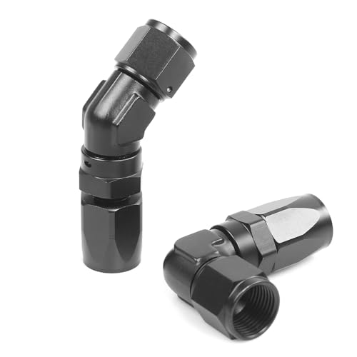 MUTEKI Fitting Adapter Fitting an6 Cooling System Oil Cooler Intercooler Aluminum Oil Cooler Fitting Joint Forged (AN6-90°)