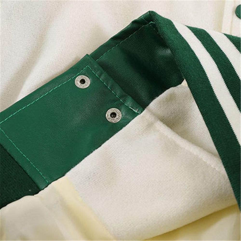 Women's Men’s Y2K Baseball Jacket Letter Leaves Print Long Sleeve Button Down Oversized Unisex Biker Outwear Streetwear