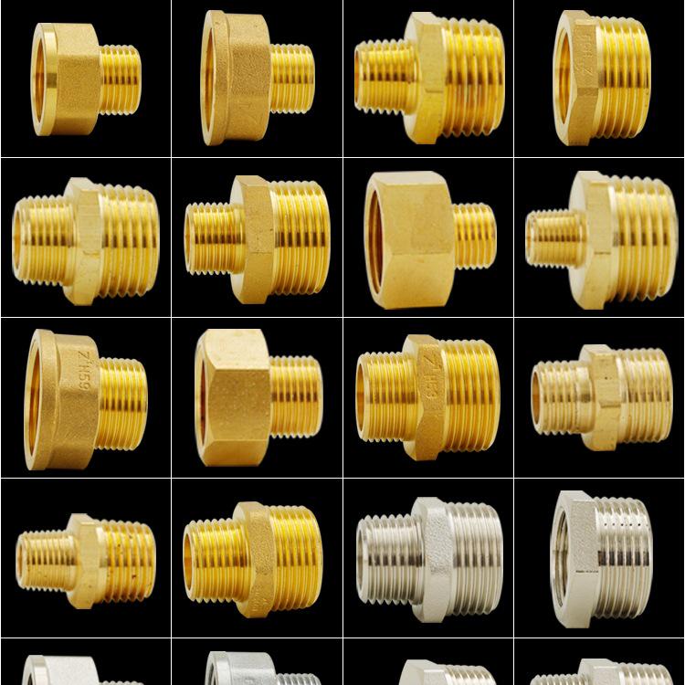 Copper Reducing Coupling and Tee Reducer Elbow, Female To Male Thread, 4 To 6 Points Conversion.