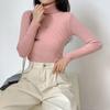 Pulover cu guler rotit Femei Toamna Iarna Nou Subțire cu mânecă lungă Pulover cu gât înalt Pulovere tricotate Pulover alb Topuri de bază Haine casual femei