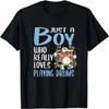 Mens Gift Just A Boy Who Really Loves Playing Drums T-Shirt