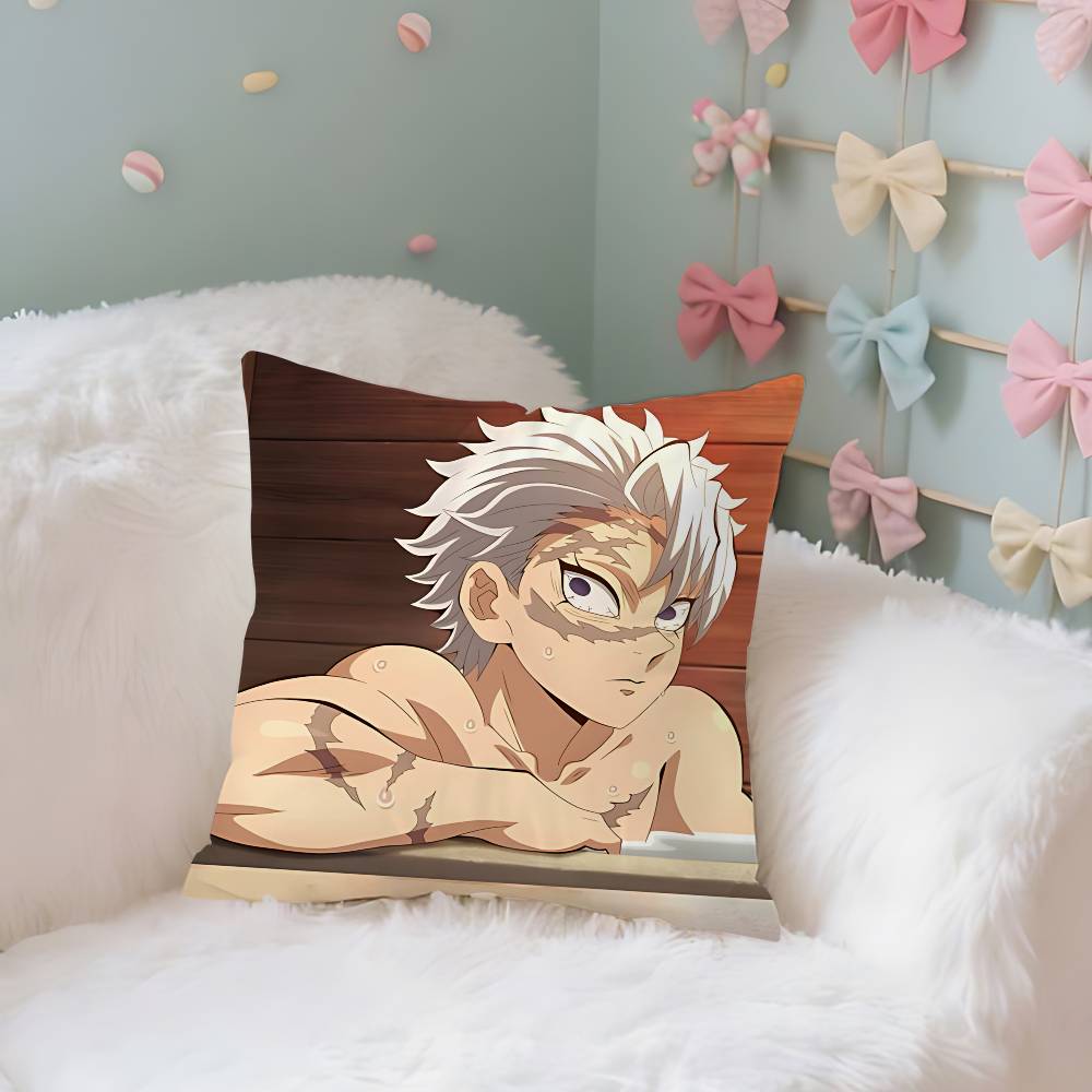 Cute SShinazugawa SanemiS Case Plush Fabric Soft Pillowcase Double Sided Print Cushion Cover Household Gifts