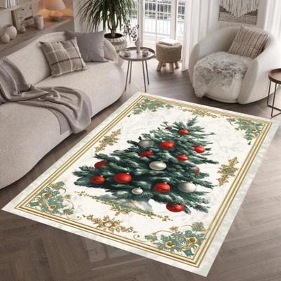 Luxurious Christmas Carpet Theme Indoor Area Living Room Mat Mats Edge Large Mat Suitable for Bedroom Window Sill Holiday Rugs