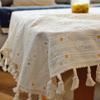 Daisy Tassels Cotton Tablecloth For Bedroom Rectangle Dining Table Cover Party Tablecloth Dustproof Desk Cover Living Room Decor
