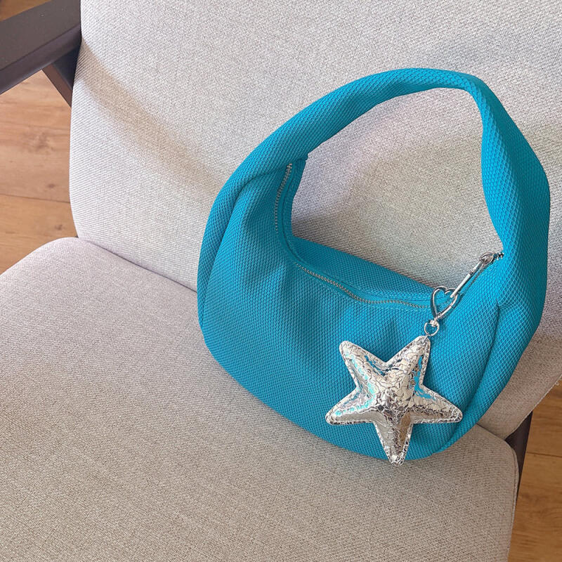 Chubby Rainbow Silver Crack Star Keychain (1) Chubby rainbow