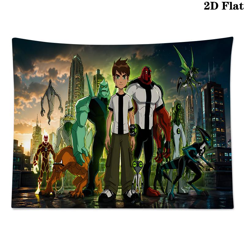 Ben 10 Wall Tapestry Aesthetic Wall Hanging Printed Fabric Blanket Decorative Tapestries for Bedroom Living Room Home Decor