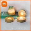 Creative DIY Wooden Luminous Lamp Holder Touch Switch Rechargeable LED Light Dispaly Base Crystal Glass Resin Art Ornament