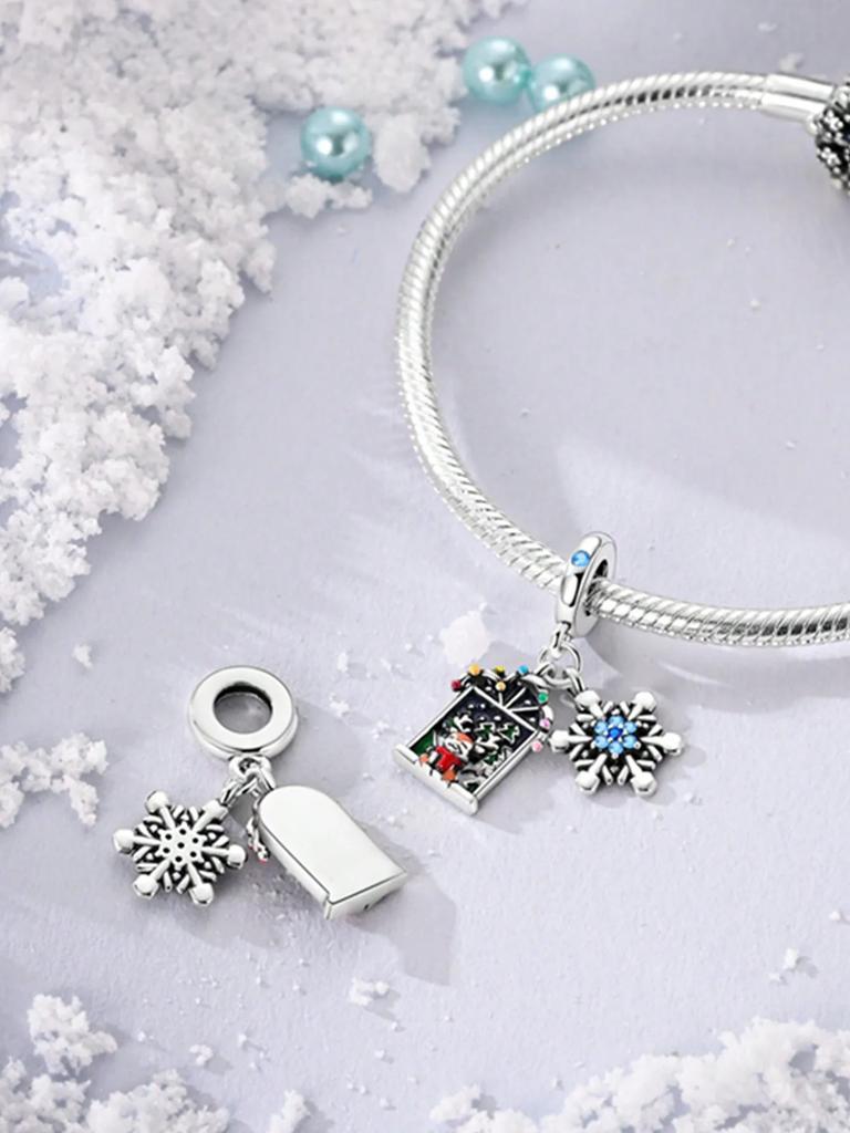 Copper Plated Original Christmas Bear Snowman Penguin Beads Fit Bracelet Women'S Jewelry Gift