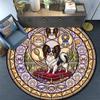 Glass Canine Celebration Round Area Rug Under Office Chairs Bedroom Living Room Home Decor
