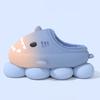 Fashion Smile Plush Lining Bag Heel Cotton Slippers EVA Linght Warm Indoor Cotton Slippers Gradient Shark Furry Slippers For Mens Womens